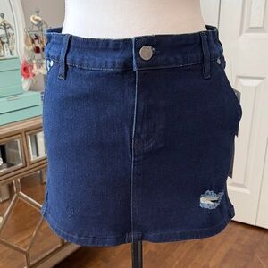 PTCL The ETHIKAL Brand - Dark Blue Denim Mini Skirt with Subtle Distress ❤️
